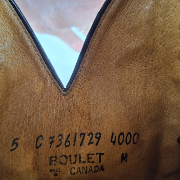 Boulet Embroidered Leather 2 Tones Brown Cowboy Western Boots Size 5 - Picture 13 of 16